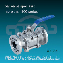 3PC Flanged Stainless Steel High Vacuum Ball Valve